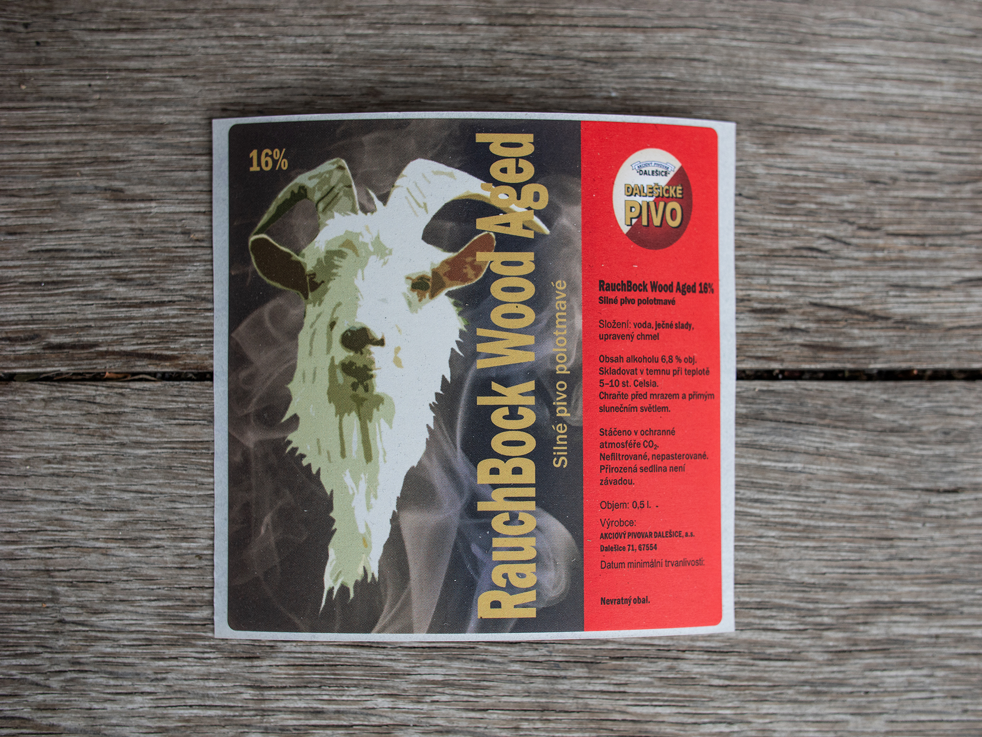 Pivní etiketa - RauchBock Wood Aged